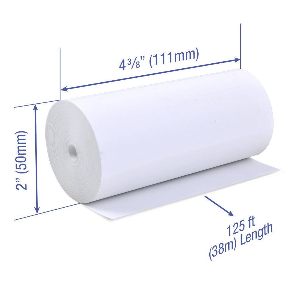 4 3/8 x 125 ft x 50mm thermal paper rolls