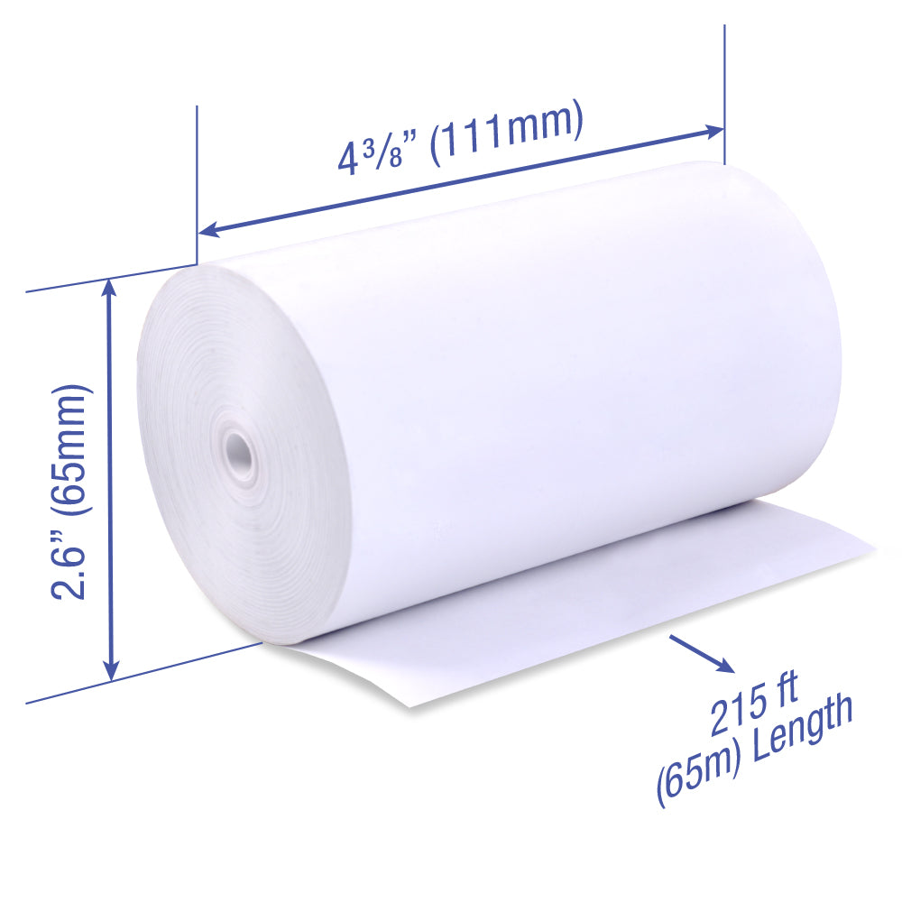 4 3/8 x 215 ft x 65mm thermal paper rolls