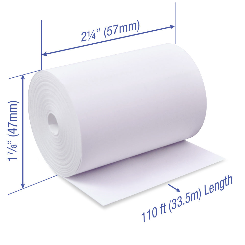 Thermal Paper 2 1/4 x 110 ft x 47mm CORELESS BPA Free 60 rolls