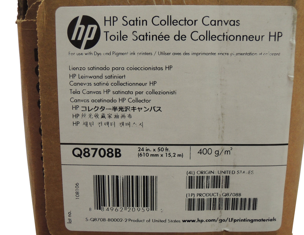 HP Q8708B Collector Satin Canvas 24&quot; x 50 ft 2&quot; core
